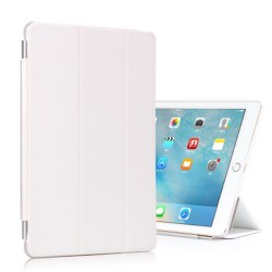 For iPad Pro 9.7 Tri-fold Stand Smart Leather Cover + Companion Hard Case - White
