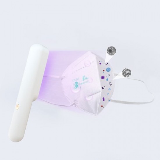 USAMS US-ZB134 Handheld Ultraviolet Disinfection Lamp UV Light Mini Sanitizer - White Fitness - Beauty