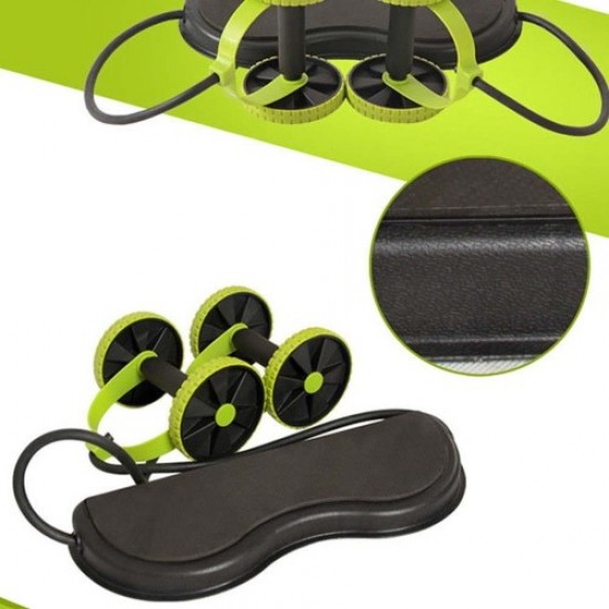 Household AB Wheels Roller Stretch Elastic Resistance Pull Rope Tool Abdominal Roller Fitness - Beauty
