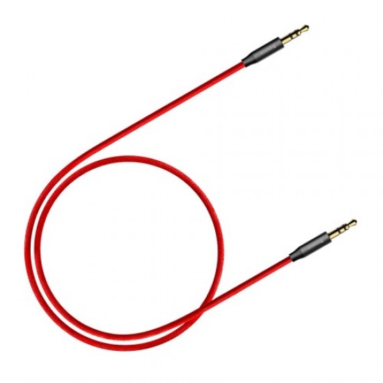 BASEUS M30 3.5mm Gold Color Plated Male to Male Audio Cable for Phones, Tablets, PC devices - Red Cables Adapters & Chargers