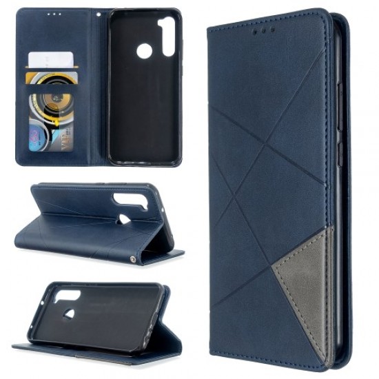 Geometric Pattern Stand Leather Card Holder Case for Xiaomi Redmi Note 8T - Blue XIAOMI Cases Mobile