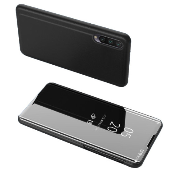 View Window Plated Mirror Surface Leather Stand Case for Xiaomi Mi 9 Lite/ Mi CC9/ Mi CC9 Meitu Edition - Black XIAOMI Cases Mobile
