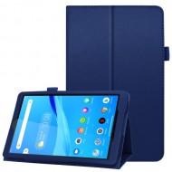 For Lenovo Tab M8/Tab M8 (2nd Gen) Litchi Texture Leather Case Tablet Cover - Dark Blue