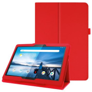 Litchi Texture Leather Stand Protective Case for Lenovo Tab M10 TB-X605F - Red