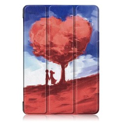 Pattern Printing PU Leather Smart Tablet Shell with Tri-fold Stand for Lenovo Tab P10 TB-X705F - Heart Shaped Tree