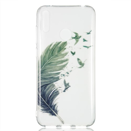 Pattern Printing IMD TPU Case for Huawei Y7 (2019) / Y7 Pro (2019) / Enjoy 9 - Feather and Bird Huawei Cases Mobile