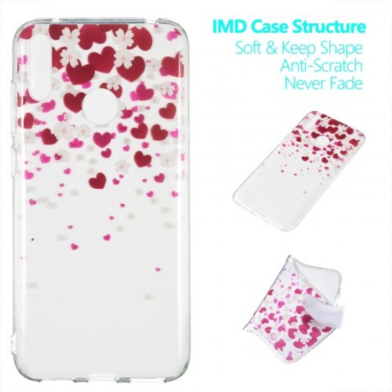 Pattern Printing IMD TPU Case for Huawei Y7 (2019) / Y7 Pro (2019) / Enjoy 9 - Hearts and Flowers Huawei Cases Mobile