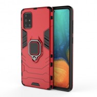 Plastic + TPU Case with Kickstand for Samsung Galaxy A71 - Red