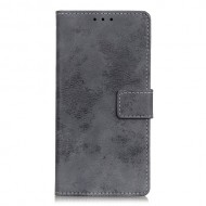 Vintage Style Leather Wallet Case for Samsung Galaxy A51 - Grey