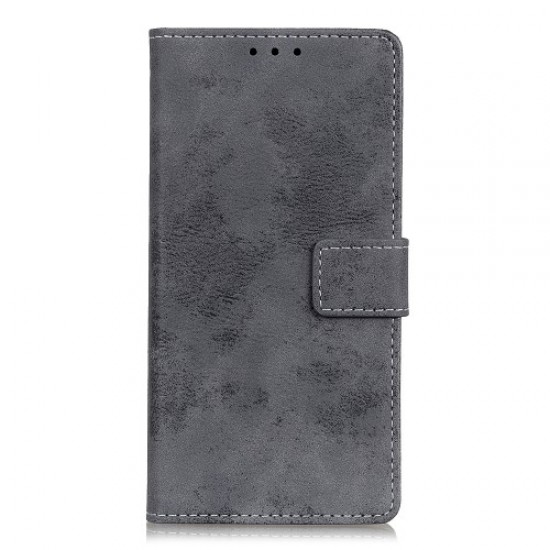 Vintage Style Leather Wallet Case for Samsung Galaxy A51 - Grey Samsung Cases Mobile