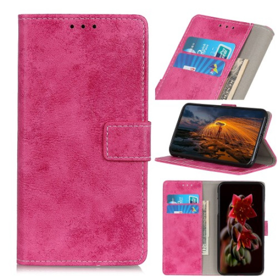 Vintage Style Leather Wallet Case for Samsung Galaxy A51 - Rose Samsung Cases Mobile