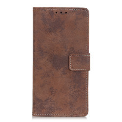 Vintage Style Leather Wallet Case for Samsung Galaxy A51 - Coffee