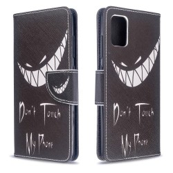 Pattern Printing Leather Wallet Case for Samsung Galaxy A51 - Do not Touch My Phone