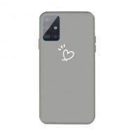Heart Pattern Matte TPU Phone Case for Samsung Galaxy A51 - Grey