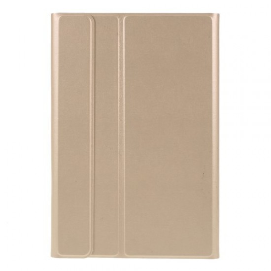 Δερμάτινη Θήκη Βιβλίο με Ασύρματο Πληκτρολόγιο για Samsung Galaxy Tab S5e SM-T720/SM-T725 - Χρυσαφί Samsung Θήκες Tablet