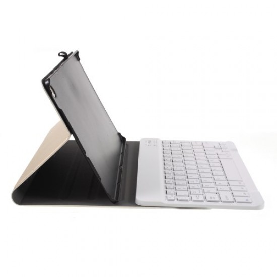 Δερμάτινη Θήκη Βιβλίο με Ασύρματο Πληκτρολόγιο για Samsung Galaxy Tab S5e SM-T720/SM-T725 - Χρυσαφί Samsung Θήκες Tablet