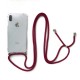For iPhone X / XS 5.8 inch Glossy TPU+Acrylic withTextile Strap Anti-fall Casing - Wine Red Apple Cases Mobile