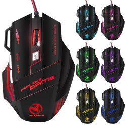 MOYUKAXIE High-end Optical Professional Wired Gaming Mouse with 7 Bright Colors LED Backlit - Black MOYUKAXIE High-end Optical Professional Wired Gaming Mouse with 7 Bright Colors LED Backlit - Black