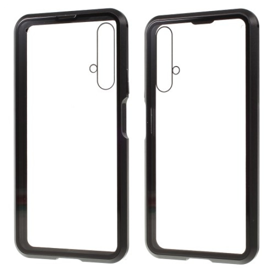 Μεταλλική Μαγνητική Θήκη 360 μοιρών (Detachable Metal Frame) για Huawei Honor 20 / Nova 5T - Μαύρο Huawei Θήκες Κινητών