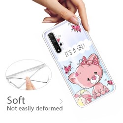 Θήκη Σιλικόνης TPU για Huawei Honor 20 / Nova 5T - Γατούλα και Πεταλουδίτσες