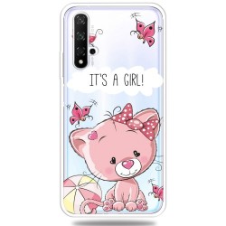 Θήκη Σιλικόνης TPU για Huawei Honor 20 / Nova 5T - Γατούλα και Πεταλουδίτσες