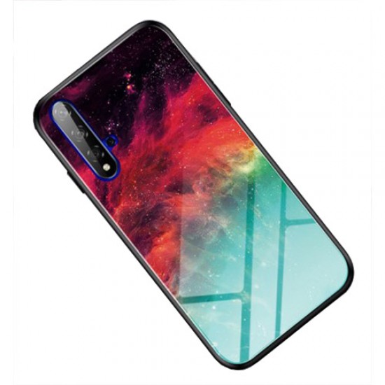 Gradient Color Tempered Glass + PC + TPU Hybrid Phone Cover for Huawei Honor 20S / Honor 20 / Nova 5T - Colorful Nebula Huawei Cases Mobile