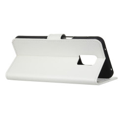 Δερμάτινη Θήκη Πορτοφόλι με Βάση Στήριξης για Xiaomi Redmi Note 9S / Note 9 Pro - Λευκό