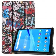 Printing Surface Tri-fold Stand Leather Tablet Case for Lenovo Tab M8 TB-8505X - Cartoon