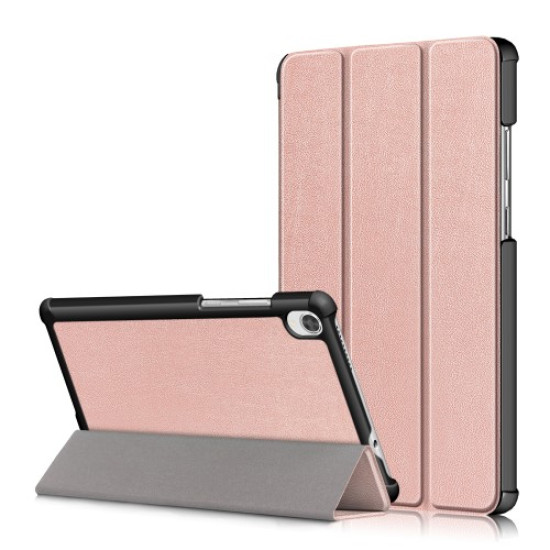 Tri-fold with Stand Leather Tablet Cover for Lenovo Tab M8 HD8505/8705 - Rose Gold Lenovo Cases Mobile Tablet