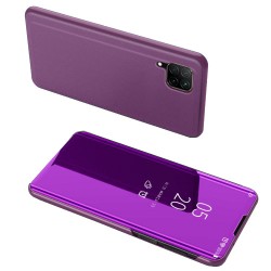 View Window Mirror Surface Leather Flip Phone Casing for Huawei Nova 6 SE/Nova 7i/P40 Lite - Purple
