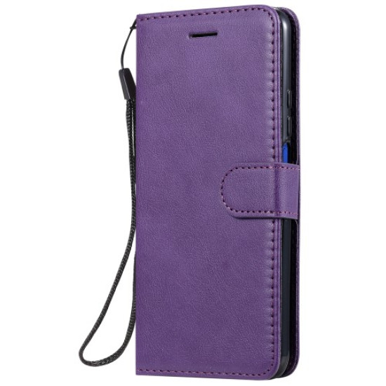 Δερμάτινη Θήκη Πορτοφόλι με Βάση Στήριξης για Huawei Honor 20 / nova 5T - Μωβ Huawei Θήκες Κινητών