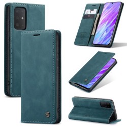 CASEME 013 Series Auto-absorbed Business Leather Wallet Stand Phone Case for Samsung Galaxy S20 Plus - Green