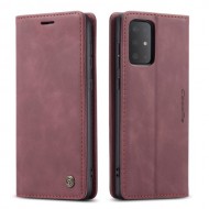 CASEME 013 Series Auto-absorbed Flip Leather Wallet Case for Samsung Galaxy S20 - Red