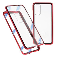 Metal Frame + Tempered Glass Protective Case for Samsung Galaxy S20 - Red