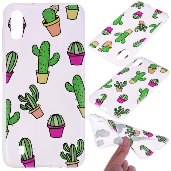 Pattern Printing TPU Protection Case Shell for Samsung Galaxy A10 - Cactus Samsung Cases Mobile