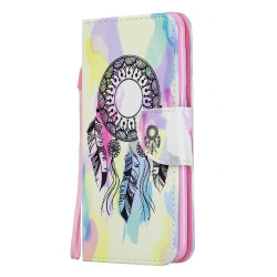 Pattern Printing Leather Wallet Case for Samsung Galaxy A10 - Dream Catcher