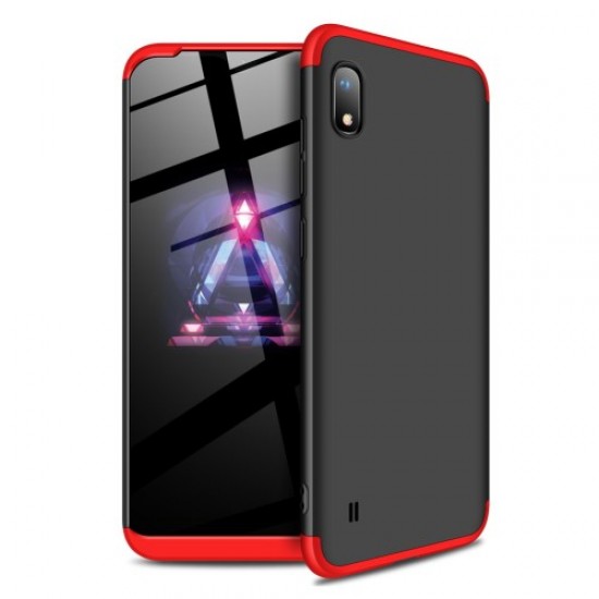 GKK Detachable 3-Piece Matte Hard PC Case for Samsung Galaxy A10 - Red / Black Samsung Cases Mobile