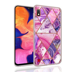 Marble Pattern IMD PC Back Plate + TPU Frame Case Cover for Samsung Galaxy A10 - Style F