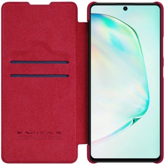 NILLKIN Qin Series Leather Shell with Card Slot Protecitve Case for Samsung Galaxy A91/S10 Lite - Red Samsung Cases Mobile