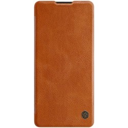 NILLKIN Qin Series Leather Shell with Card Slot Protecitve Case for Samsung Galaxy A91/S10 Lite - Brown NILLKIN Qin Series Leather Shell with Card Slot Protecitve Case for Samsung Galaxy A91/S10 Lite - Brown