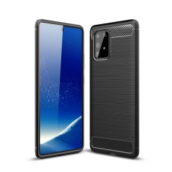 Θήκη Σιλικόνης TPU Carbon Fiber Brushed για Samsung Galaxy S10 Lite / A91 - Μαύρο