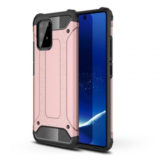 Armor Guard Plastic + TPU Hybrid Case for Samsung Galaxy A91/S10 Lite - Rose Gold Samsung Cases Mobile