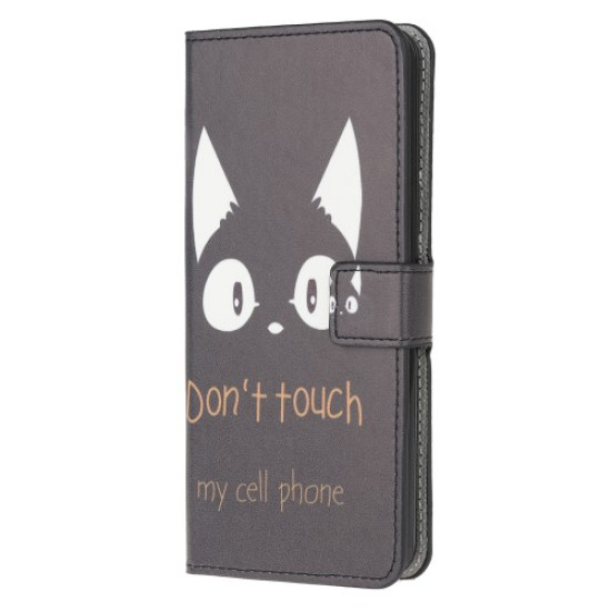 Pattern Printing PU Leather Wallet Stand Phone Casing for Samsung Galaxy A91/S10 Lite/M80s - Don't Touch My Cell Phone Samsung Cases Mobile