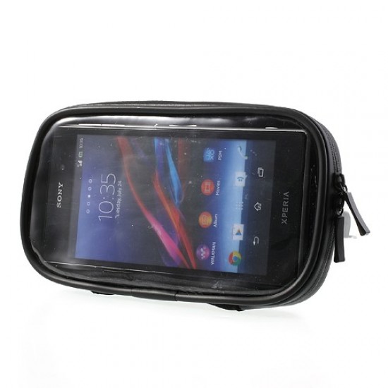 360 Degree Rotation Motorcycle Rearview Mirror Mount w/ Waterproof Phone Case, Size: 16.5 x 9cm Holders & Docks