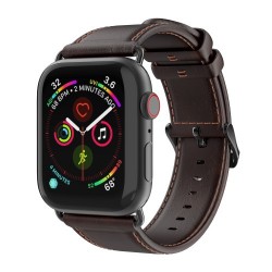DUX DUCIS Business Genuine Leather Watch Band for Apple Watch Series 5 4 40mm / Series 3 2 1 38mm - Coffee