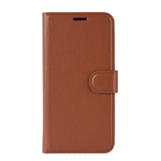 Litchi Surface Leather Wallet Stand Case for Oppo Reno Ace/Realme X2 Pro - Brown Oppo Realme Cases Mobile