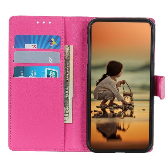 Litchi Skin Texture Wallet Leather Stand Phone Case for Huawei P40 Pro - Rose Huawei Cases Mobile