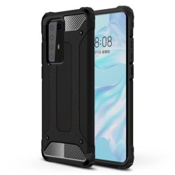 Tough Armor Υβριδική Θήκη Σιλικόνης TPU σε Συνδυαμό με Πλαστικό για Huawei P40 Pro - Μαύρο