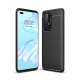 Shockproof Carbon Fiber Texture Brushed TPU Back Case for Huawei P40 Pro - Black Huawei Cases Mobile