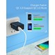 ESSAGER QC3.0 + Dual 2.4A USB 30W Travel Charger Wall Charger - Black/EU Plug Cables Adapters & Chargers